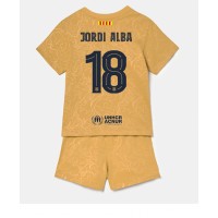 Barcelona Jordi Alba #18 Fußballbekleidung Auswärtstrikot Kinder 2022-23 Kurzarm (+ kurze hosen)